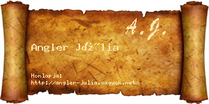 Angler Júlia névjegykártya